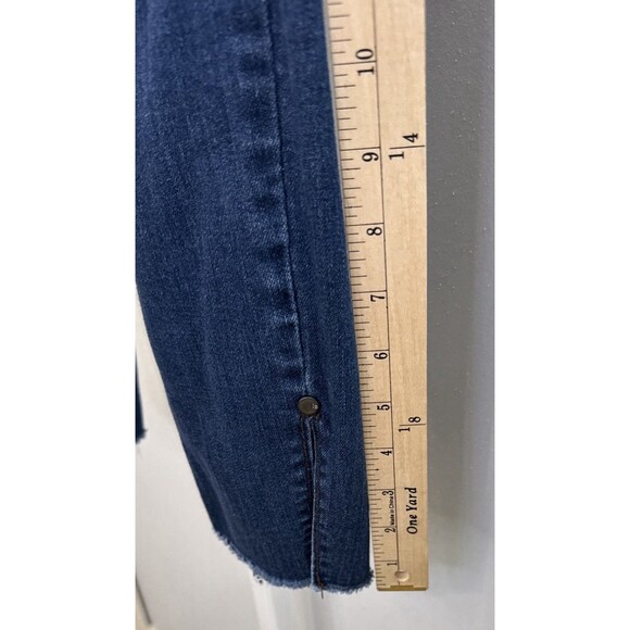 Judy Blue Women’s Jeans 13/31 Slim Fit Dark Wash Side Slit Raw Hem Stretch Denim - Picture 8 of 10